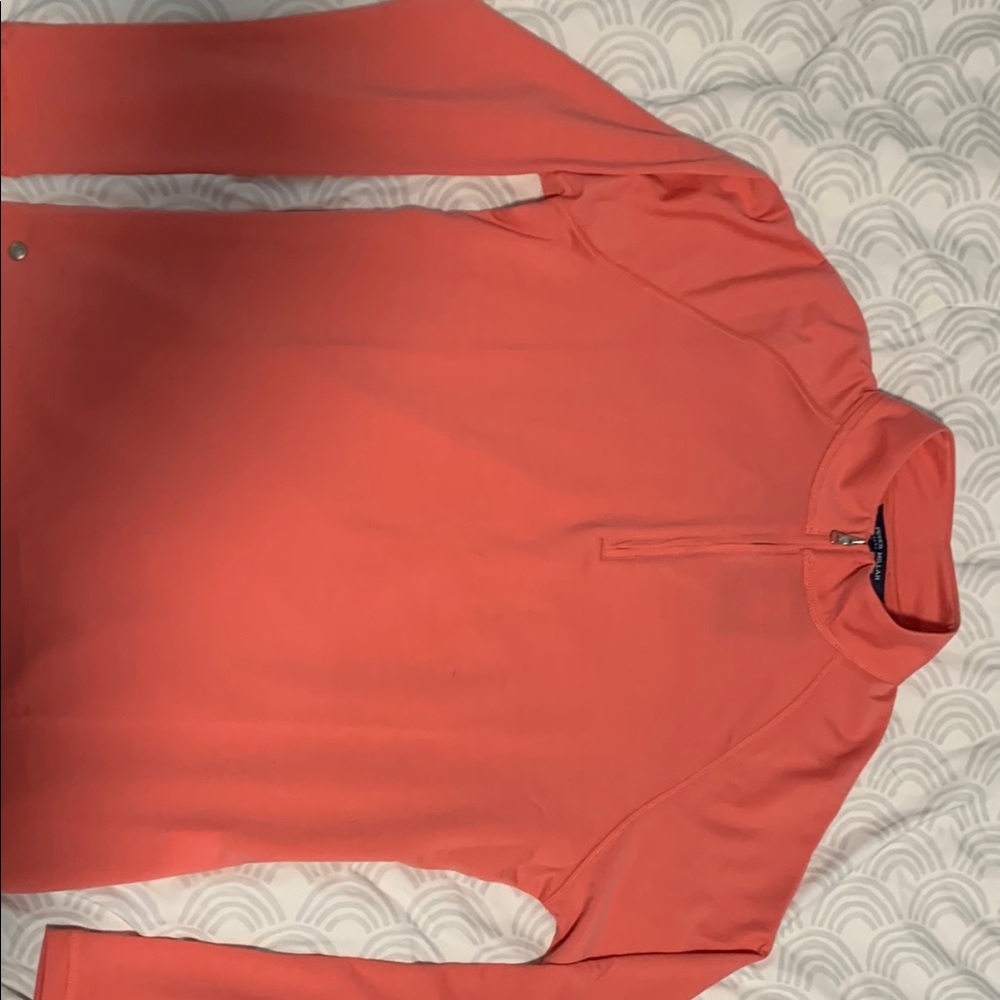 NWT! Peter Millar Coral Quarter-Zip Pullover (S)